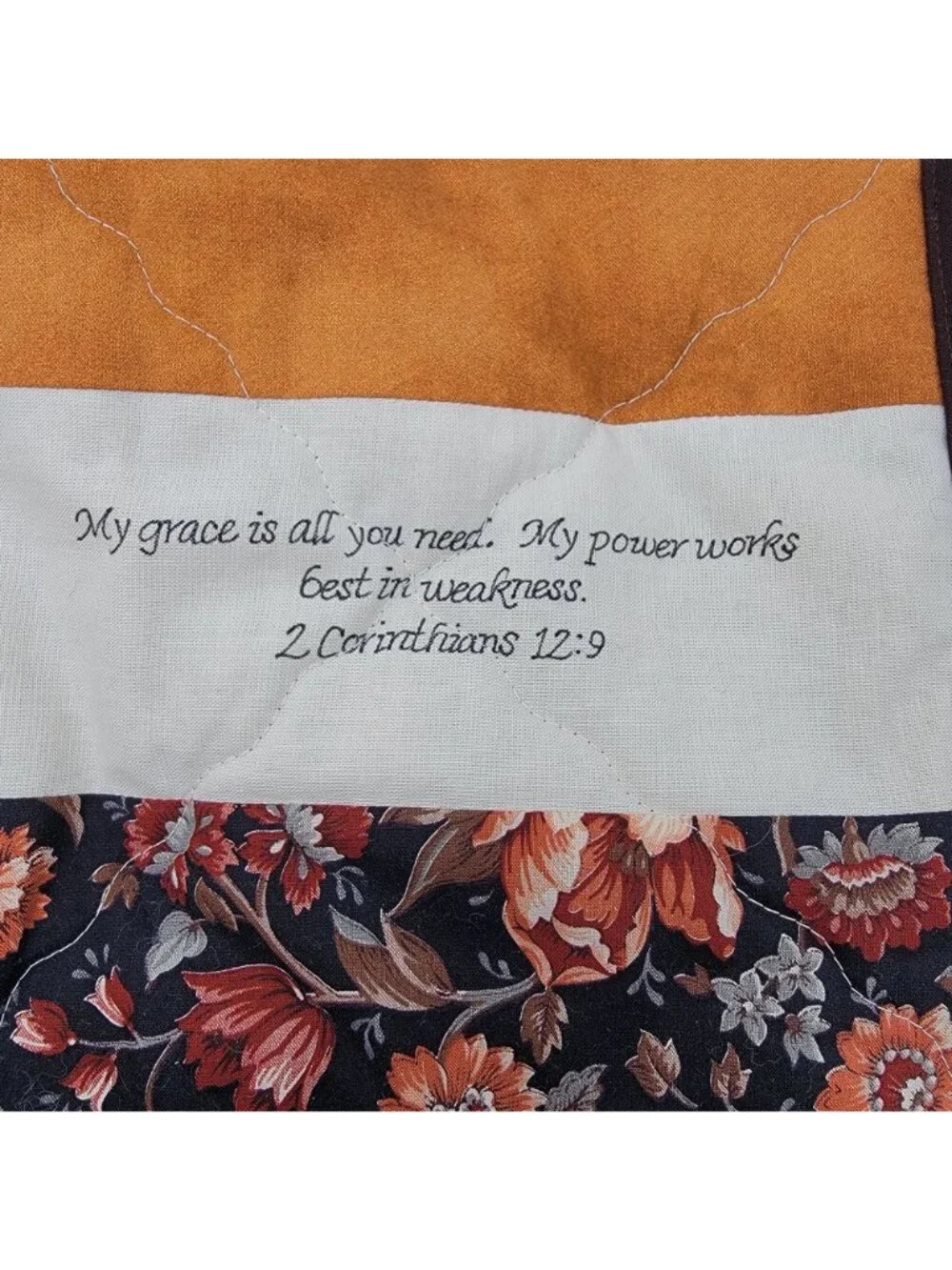 Handmade Christian Scripture Quilt With Cross Bible Verses 55